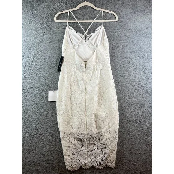 New Lulus Women's Dress White Lace Floral Overlay Size small - Picture 2 of 12
